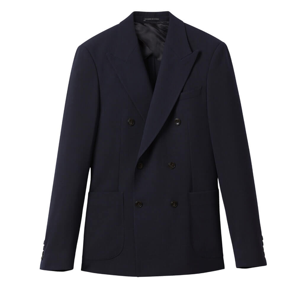 REISS Belmont Double-Breasted Suit Jacket Tailored-Fit with Wool